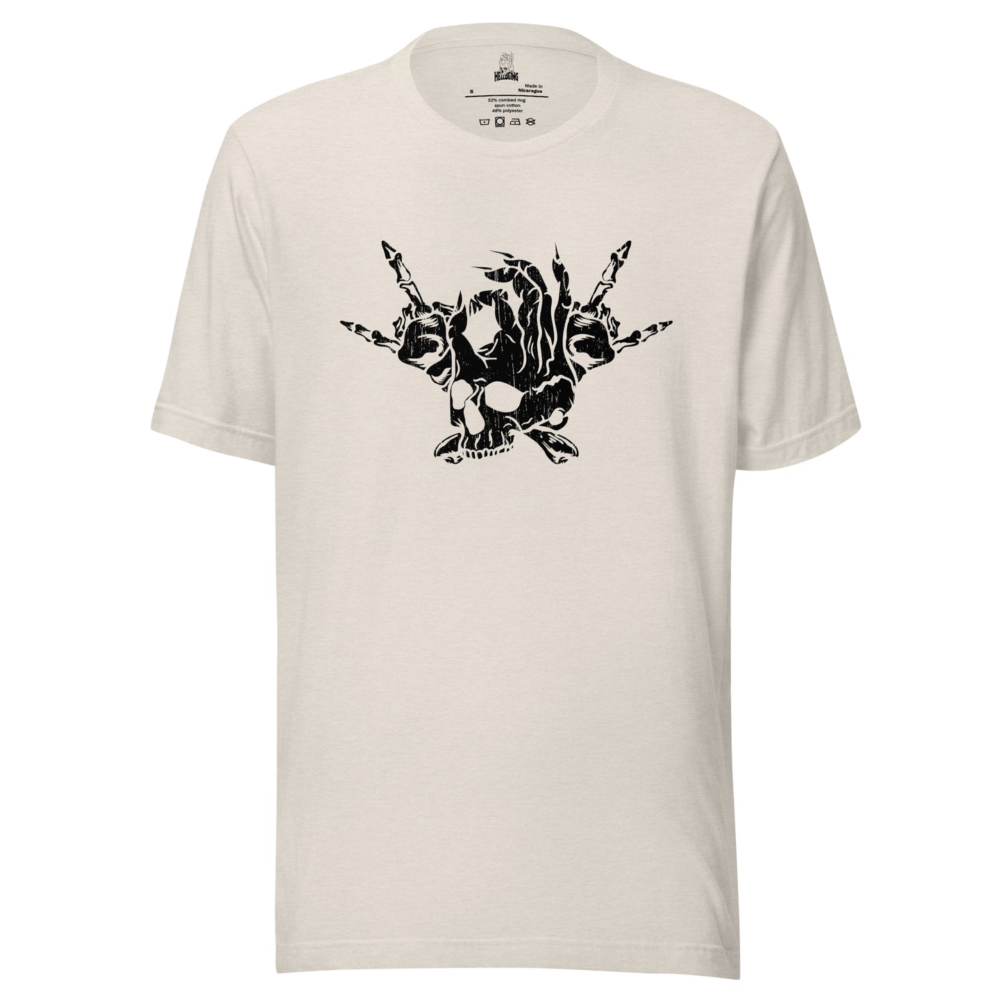 Hellbeing Skull and Crossbones t-shirt in Dust