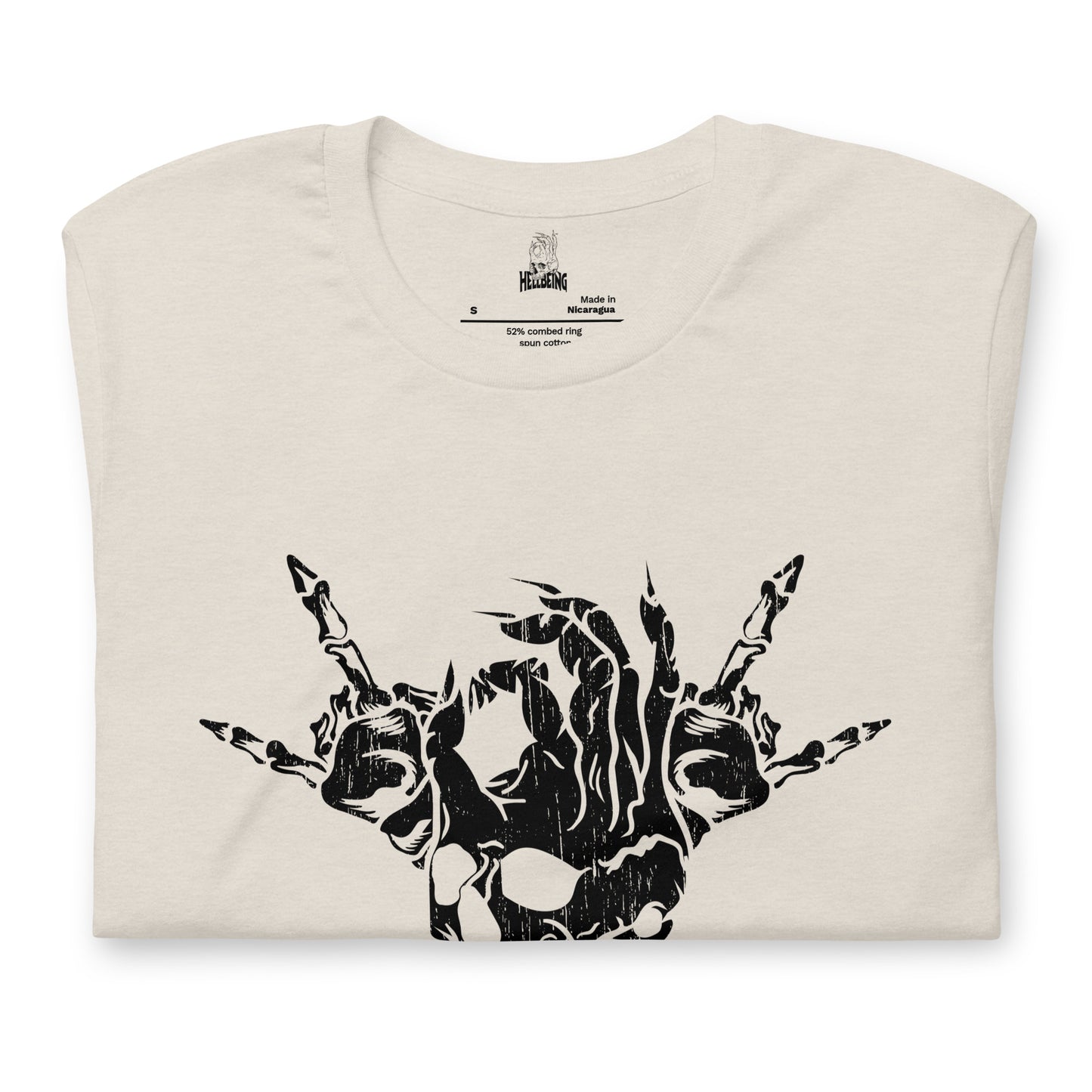 Hellbeing Skull and Crossbones t-shirt in Dust