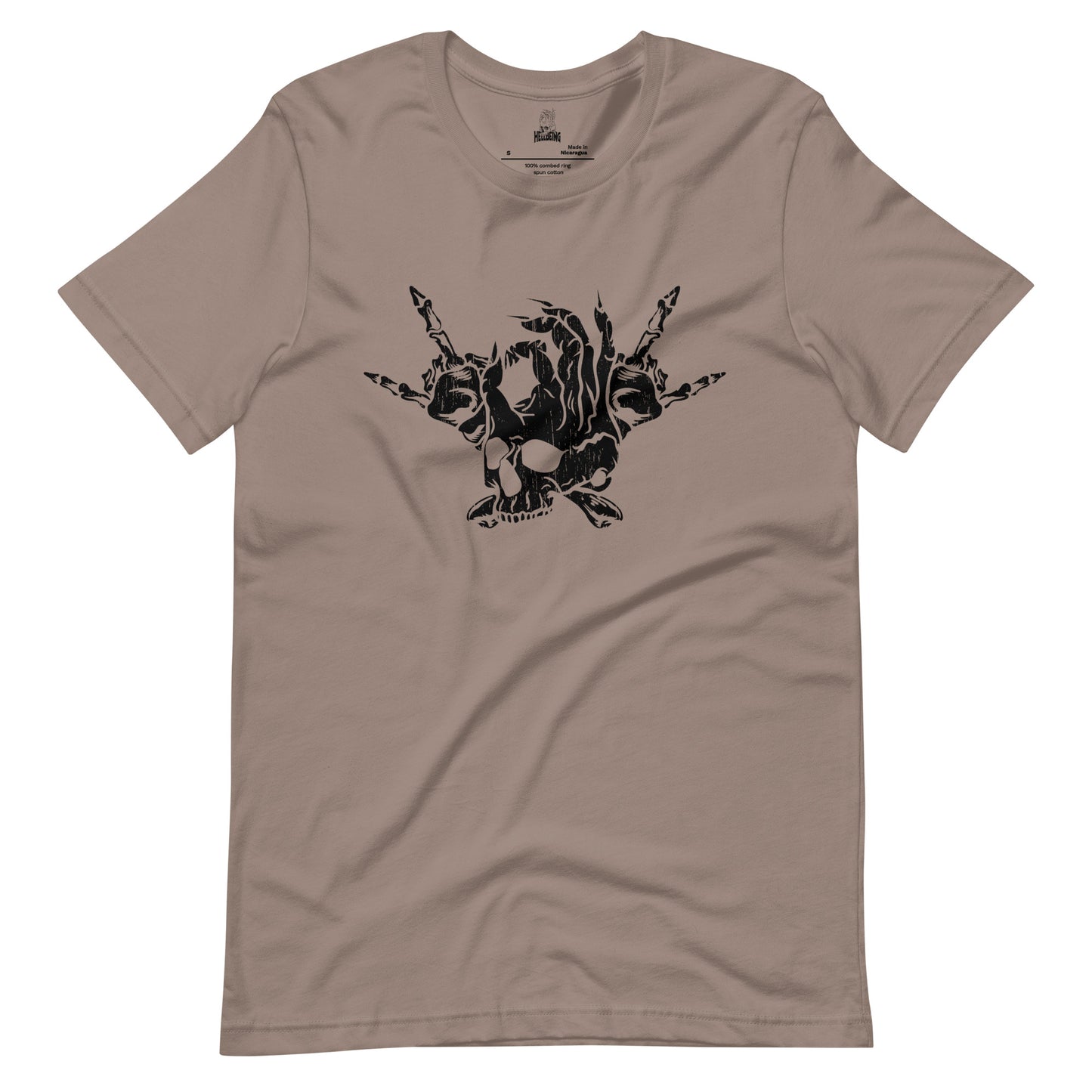 Hellbeing Skull and Crossbones tshirt in pebble