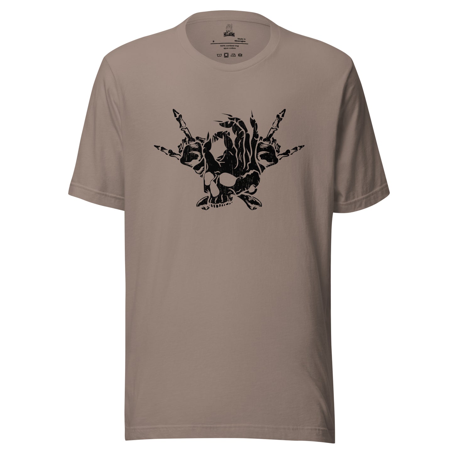 Hellbeing Skull and Crossbones tshirt in pebble