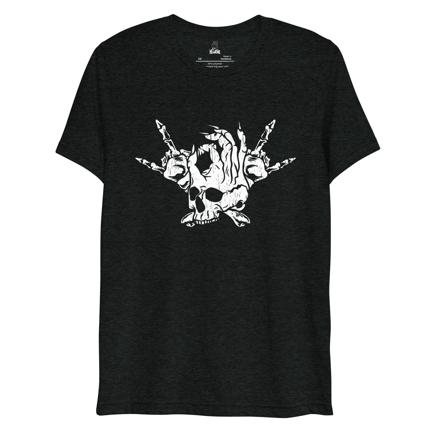 Hellbeing Skull and Crossbones tri-blend t-shirt black and white