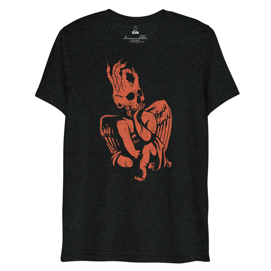 Hellbeing Cherub tri-blend t-shirt red on black