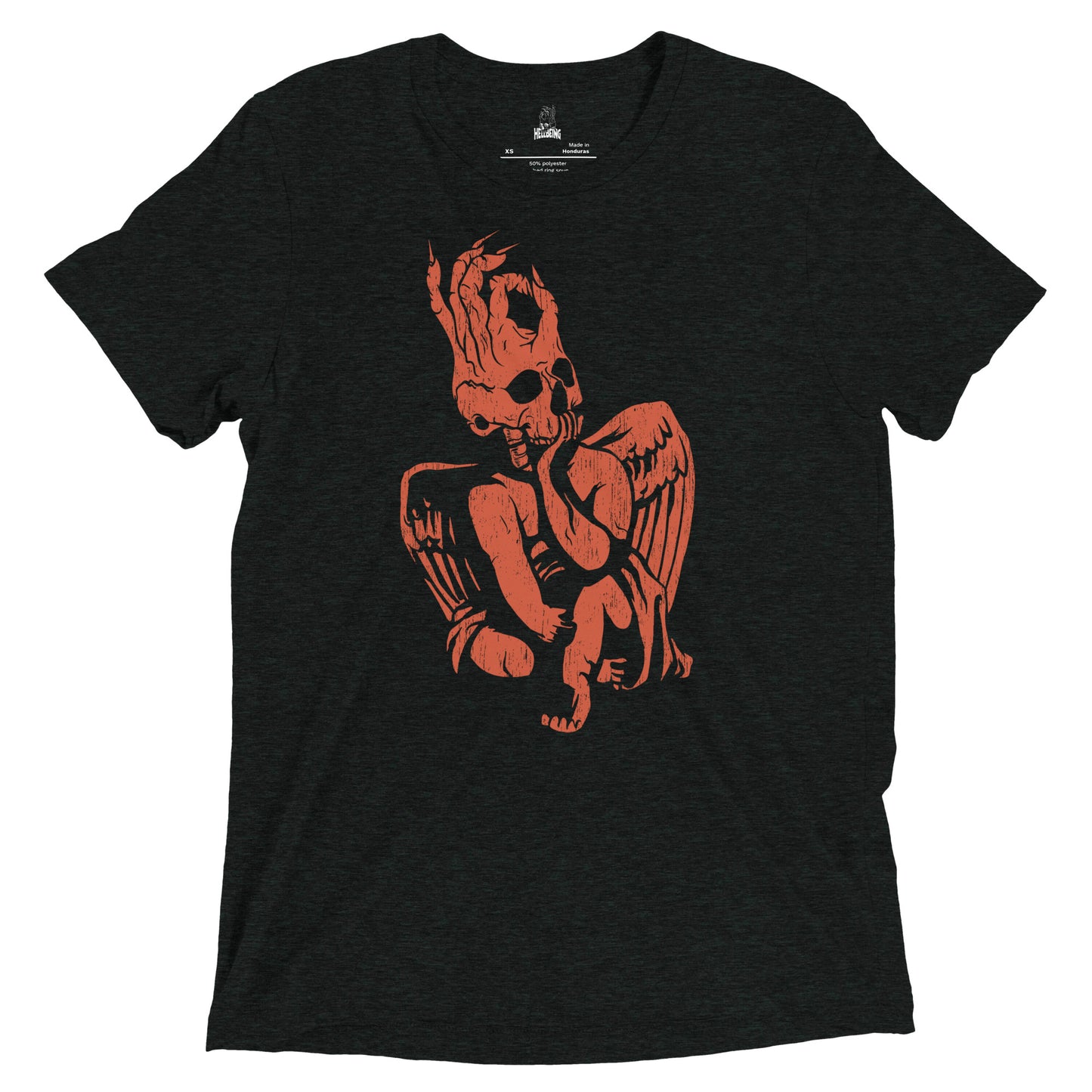 Hellbeing Cherub tri-blend t-shirt red on black