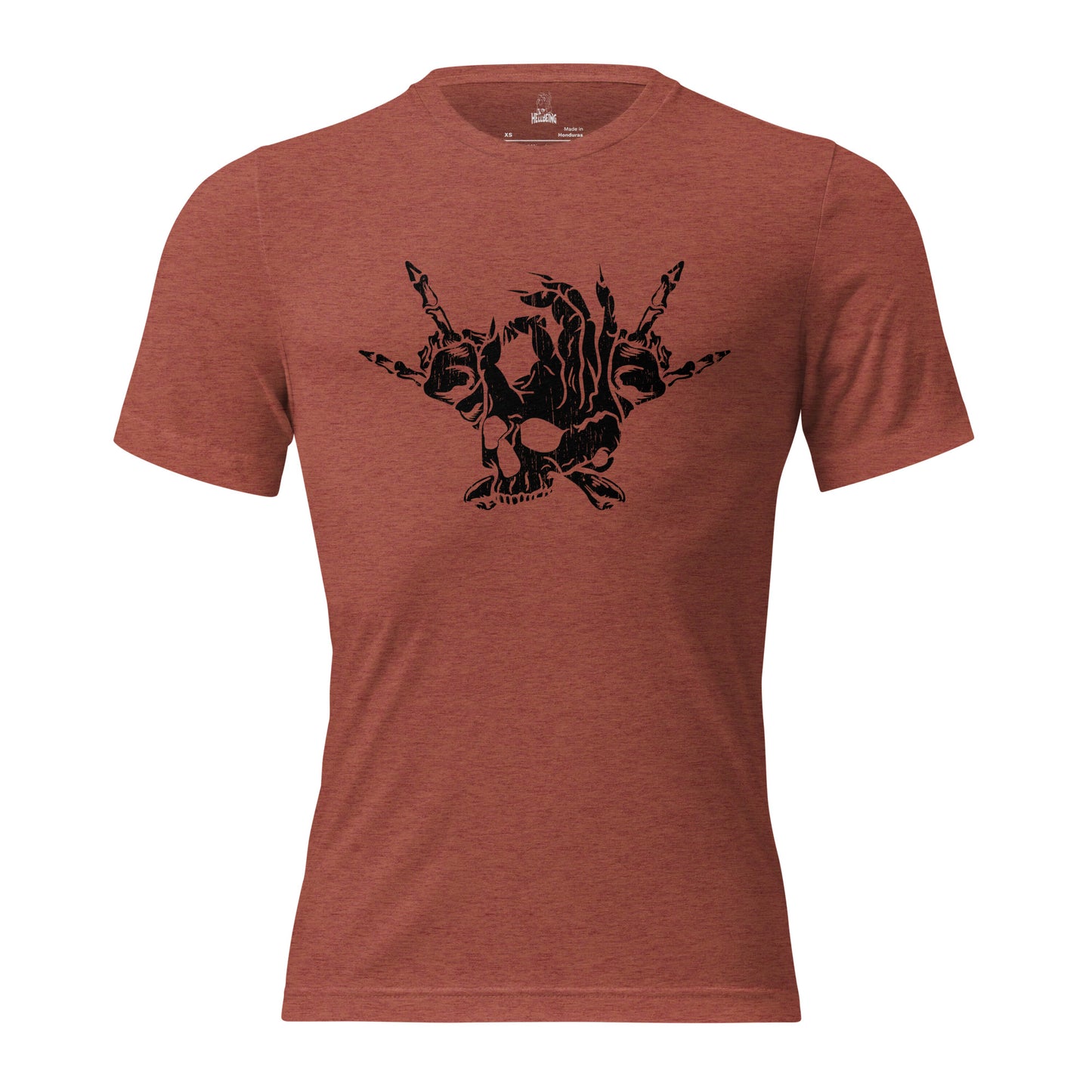 Hellbeing Skull and Crossbones tri-blend t-shirt in rust