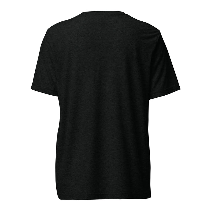 Give Us This Day Our Daily Shred tri-blend tee in black, back view