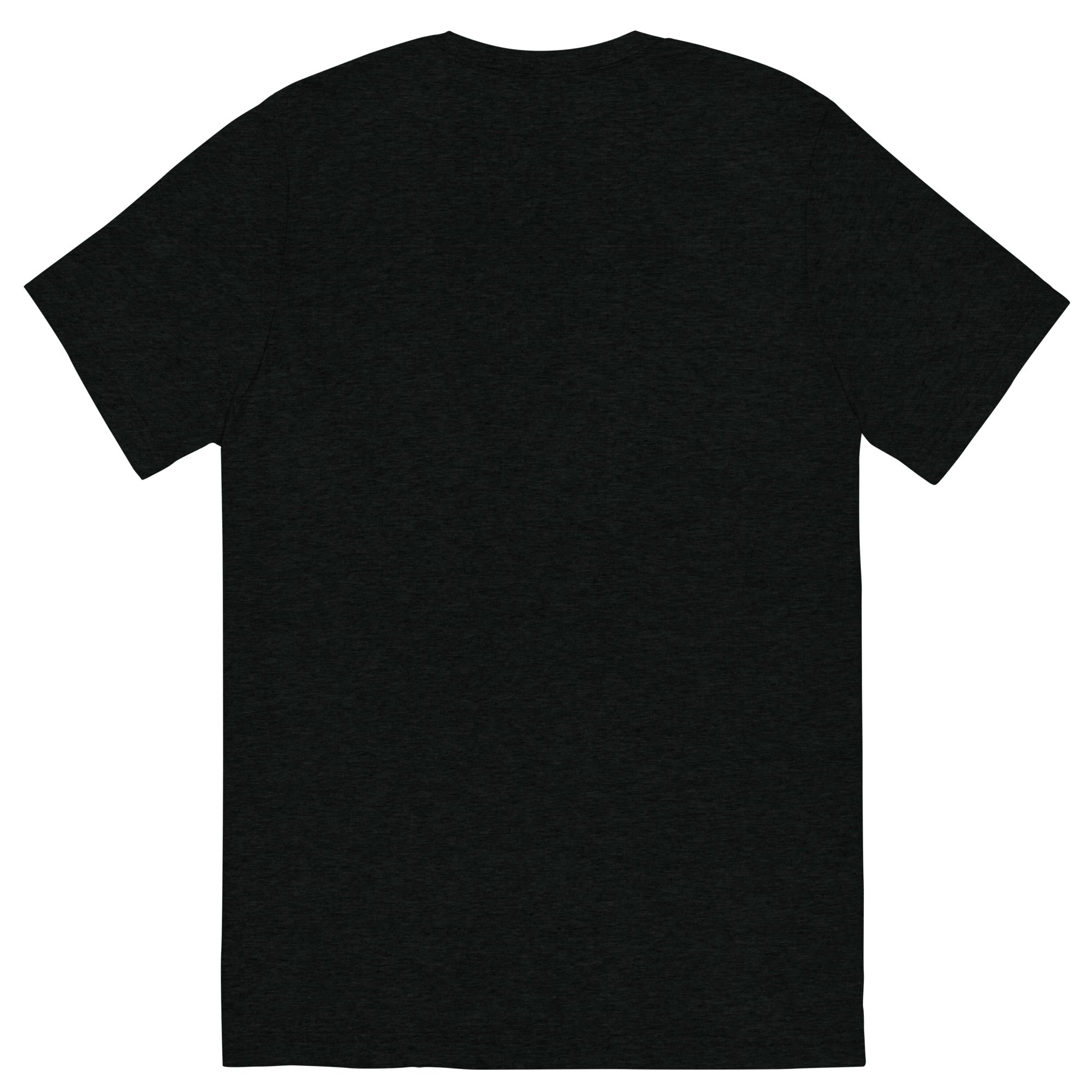 Hallowed Be Thy Strain black tri-blend t-shirt, back view