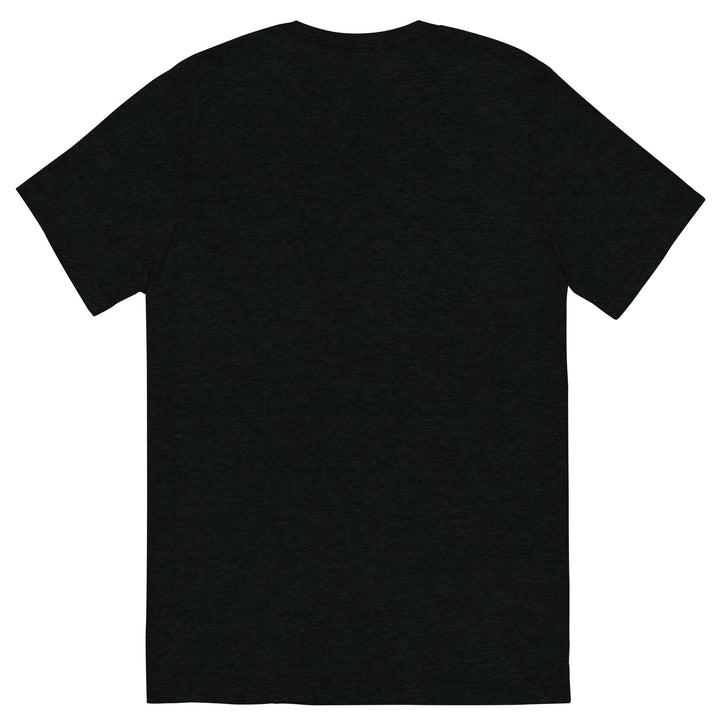 Hallowed Be Thy Strain black tri-blend t-shirt, back view