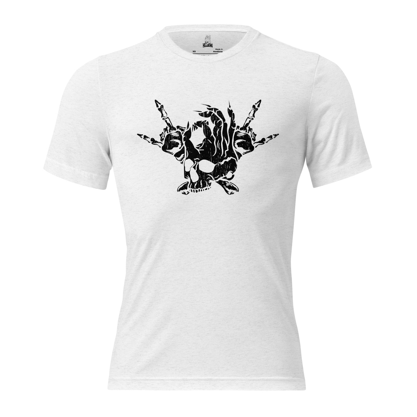 Hellbeing Skull and Crossbones tri-blend tshirt black on white