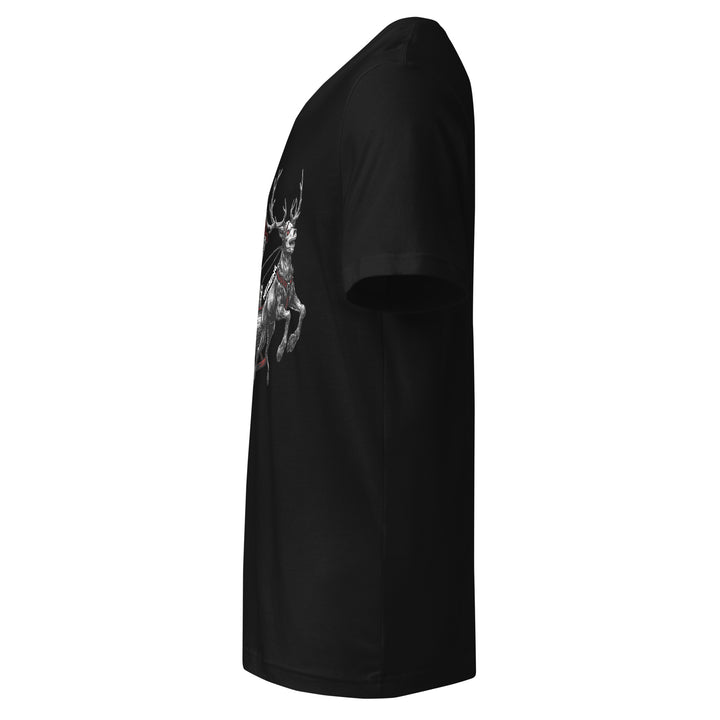 Hellbeing Helliday black v-neck t-shirt, left side view