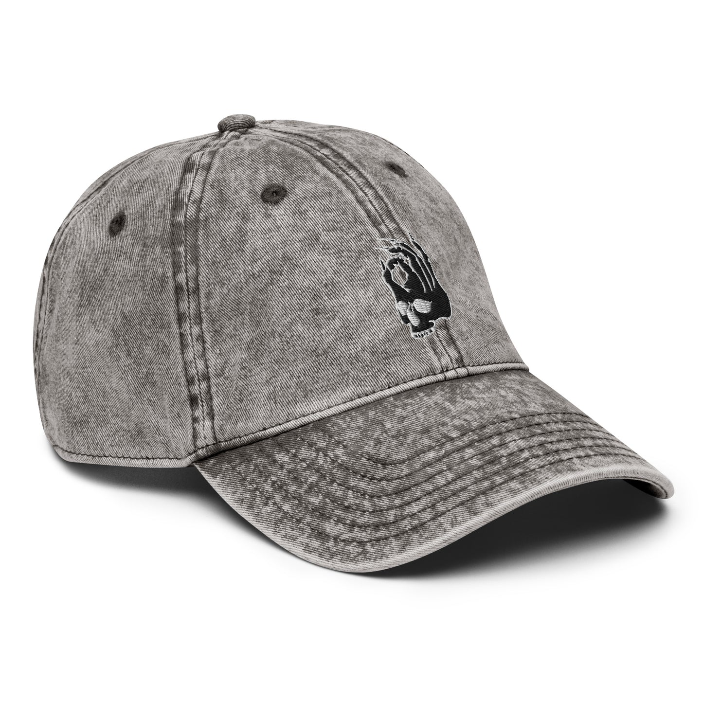 Hellbeing Skull vintage gray twill hat